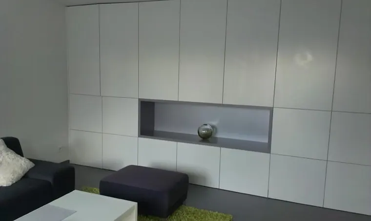 Obývací pokoje na míru — realizace D & M Kuchyně